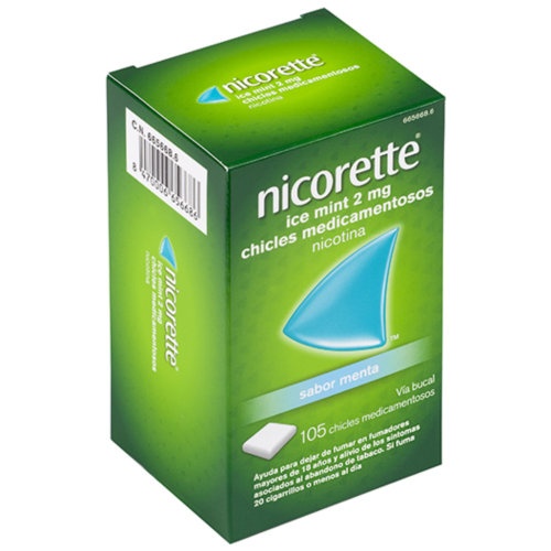 NICORETTE ICE MINT 2 mg CHICLES MEDICAMENTOSOS, 30 chicles