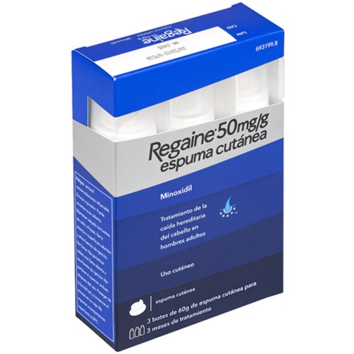 REGAINE 50 MG/G ESPUMA CUTANEA , 3 tubos de 60 g