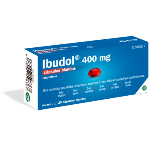 IBUDOL 400 MG CAPSULAS BLANDAS, 20 cápsulas (PVC/PVDC/Al)