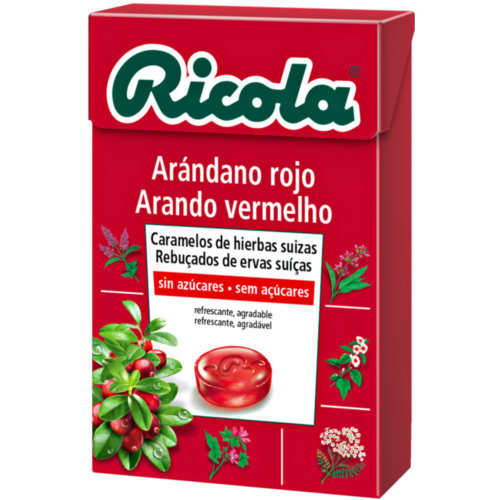 RICOLA CARAMELOS SIN AZÚCAR 50g ARÁNDANO ROJO