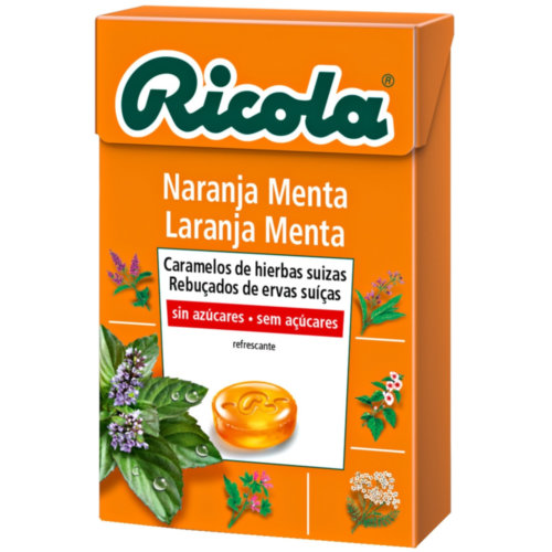 Ricola caramelos sin azucar naranja menta 50g