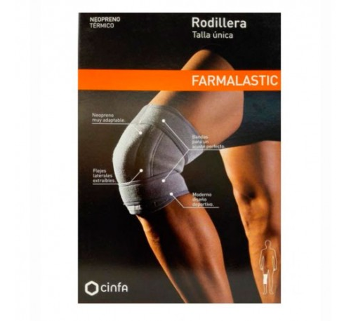 Rodillera cerrada farmalastic neopreno tech 1 unidad talla unica color gris - farmalastic neopreno t