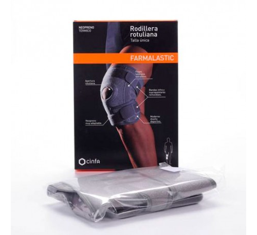 Rodillera abierta farmalastic neopreno tech 1 unidad talla unica color gris - farmalastic neopreno t