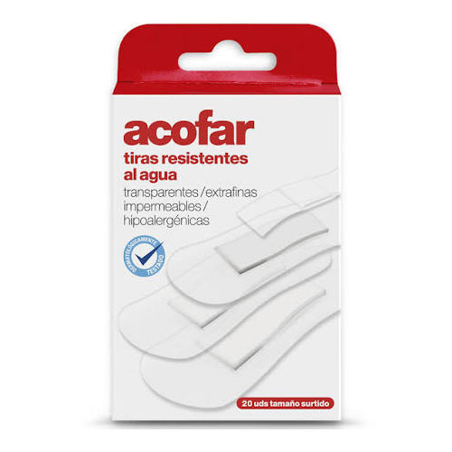 Acofar resistente al agua - aposito adhesivo (transp surtidas 20 u)