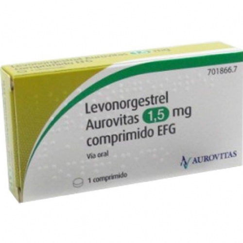 LEVONORGESTREL AUROVITAS 1,5 MG COMPRIMIDO EFG , 1 comprimido